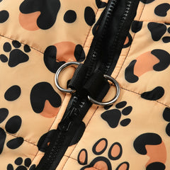 🐾 Leopard Print Winter Dog Jacket – Waterproof Pet Coat for Small Dogs