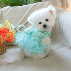 Green Fairy Pet Wedding Dress 💚 Mesh Tutu Princess Outfit for Dogs & Cats