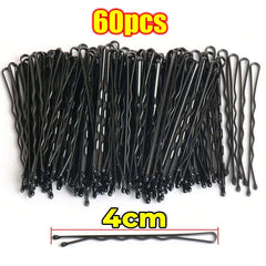 60/600pcs Black Hairpins – U-Shaped & Straight Styling Clips