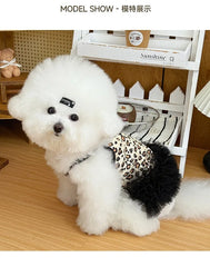Summer Dog Fairy Dress – Leopard Print Mesh Outfit for Teddy & Bichon