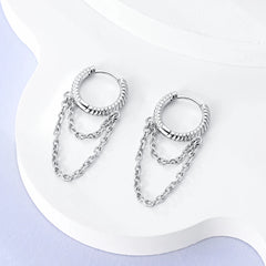 925 Silver Hoop Earrings for Women – Zircon Heart & Star Drops