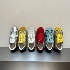 AUTUSPIN 5 Colors Women Flats Sneakers Four Season Leisure Shoes Cow Suede Leather Ladies Skateboarding Shoes Outdoor Size 35-40