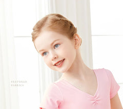 Girls Pink Ballet Leotard Dress – Short Sleeve Tutu Dance Outfit