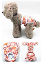 Washable Female Dog Diapers 🐾 Adjustable Reusable Pet Period Panties (1–3 pcs)