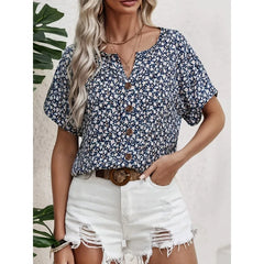 Plus-Size Women’s Floral Beach T-Shirt – Summer Short Sleeve Top