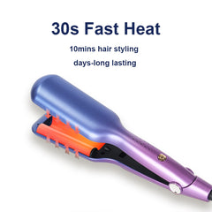 0.6" (16mm) Mini 3-Barrel Hair Waver – Ceramic Beach Wave Curler (5 Temps)