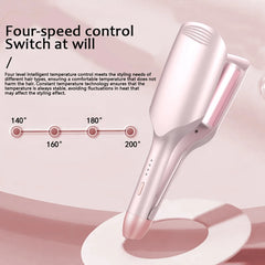 Anti-Scald 32mm Water Ripple Curling Iron – Large Wave Hair Styler (4 Temps)