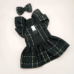 Luxury Pink Winter Dog Dress 🎀 Thick Princess Outfit with Backpack for Pets