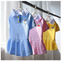 Cute Polo Dog Dress 👗 Pleated Summer Outfit for Small Dogs & Cats