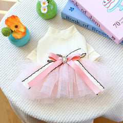 Fancy Bowtie Pet Dress – Luxury Summer Outfit for Dogs & Cats