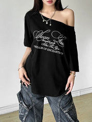 Women’s Casual Letter T-Shirt – Versatile Summer Street Top
