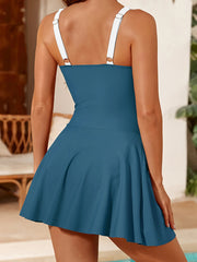 One-Shoulder One-Piece Swimsuit – Women’s Solid Beach Dress