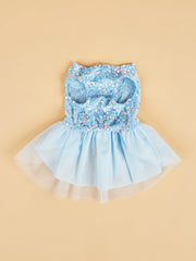 Sequin Princess Pet Dress 🎀 Tulle Bowknot Outfit for Dogs & Cats