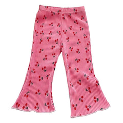 Girls Summer Floral Polka Dot Flared Pants