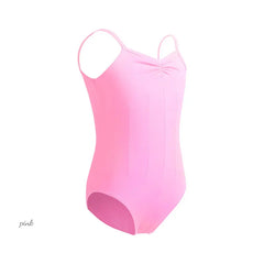 Girls Cotton Camisole Ballet Leotard – Sleeveless U-Back Bodysuit