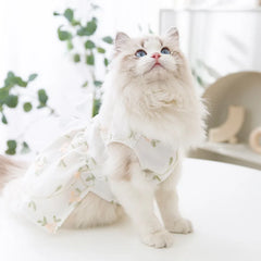 Luxury Summer Dog Dress 🎀 Lace Mesh Bow Outfit for Small Dogs & Cats