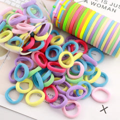 100/200PCS Colorful Nylon Elastic Hair Bands for Girls & Women