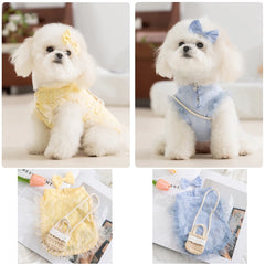 Cute Floral Lace Pet Dress Harness – Cute Spring/Summer Outfit for Small Dogs & CatsCat Dog Floral Crossbody Vest Harness - Spring/Summer Lace Dress Two-Legged Outfit for Teddy Dogs & Cats, Pet Clothes