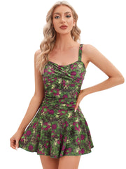 Floral Plus-Size Swim Dress – Women’s Shaping One-Piece Swimsuit 2025