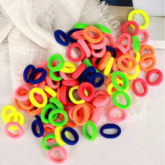 100/200PCS Colorful Nylon Elastic Hair Bands for Girls & Women