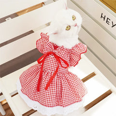 Sweet Princess Pet Dress – Bowknot Summer Outfit for Small Dogs & Cats