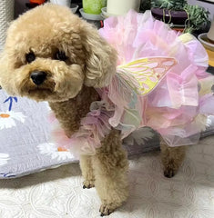 Spring Princess Dog Dress 🌸 Lace & Stripe Skirt for Dogs & Cats