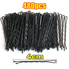 60/600pcs Black Hairpins – U-Shaped & Straight Styling Clips