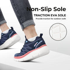 FitVille Women's Shoes Wide Width Walking Casual Shoes Thick Sole Lightweight Sneakers for Swollen Feet Relieve Toe Pain