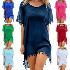 Loose-Fit Cotton Tunic Cover-Up – Women’s Swim T-Shirt Dress