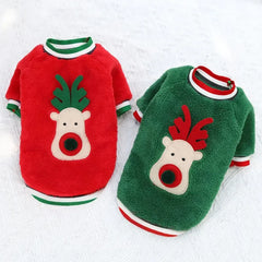 Christmas Dog Hoodie – Warm Winter Elk & Santa Pet Costume for Small & Medium Dogs