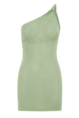 Sexy One-Shoulder Knit Halter Mini Beach Dress – Women’s Chic Swimsuit Cover-Up