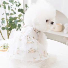 Fashion Print Summer Dog Dress 🌸 Sweet Bow Princess Outfit for Small Dogs & Cats