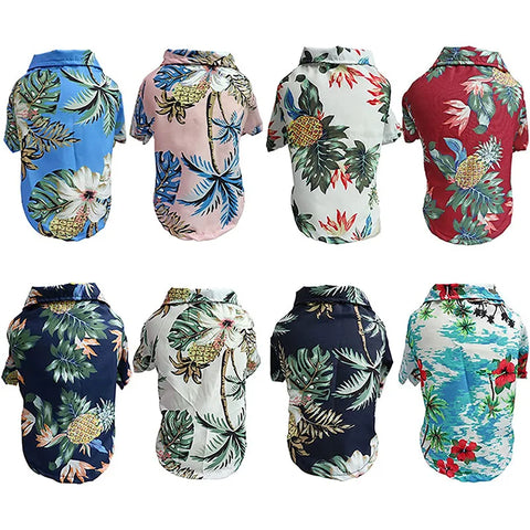 🌺 Hawaiian Style Dog Shirt – Summer Pet T-Shirt for Small & Medium Dogs  Description (Bullet Points):