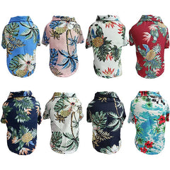 🌺 Hawaiian Style Dog Shirt – Summer Pet T-Shirt for Small & Medium Dogs  Description (Bullet Points):