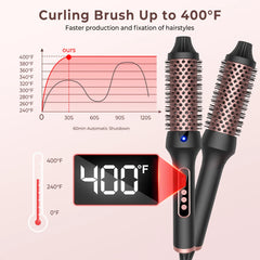 1.5" Thermal Ionic Curling Brush – Loose Curls & Volume Styler (9 Heat Settings)