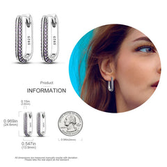 925 Silver Hoop Earrings for Women – Zircon Heart & Star Drops