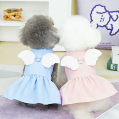 Angel Wings Pet Dress – Spring/Summer Outfit for Small Dogs & Cats