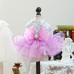 Purple Fairy Pet Wedding Dress 💜 Elegant Princess Outfit for Dogs & Cats