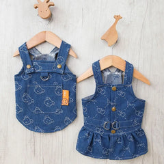 Luxury Denim Dog Dress 👗 Designer Summer Outfit for Small Dogs & Cats