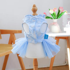 Sky Blue Waltz Pet Dress – Summer Wedding Princess Outfit for Dogs & Cats