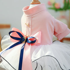 Fancy Bowtie Pet Dress – Luxury Summer Outfit for Dogs & Cats