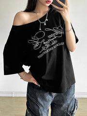 Women’s Casual Letter T-Shirt – Versatile Summer Street Top