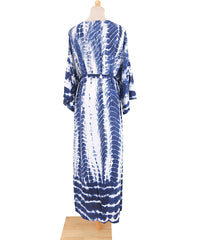 Long Tie-Dye Kimono Cover-Up – Open Front Beachwear for Women