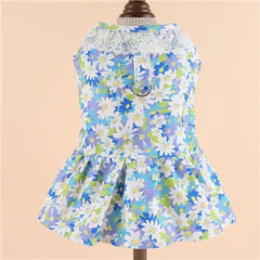 Corduroy Dog Dress – Sleeveless Harness Skirt for Small Dogs & Puppies (XS–L)