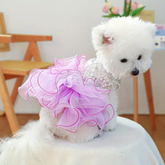 Purple Fairy Pet Wedding Dress 💜 Elegant Princess Outfit for Dogs & Cats