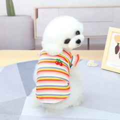 Striped Ruffle Pet Dress – Sweet Summer Vest Outfit for Small Dogs & Cats