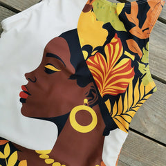 Floral Lace-Up One-Piece Swimsuit – Women’s Push-Up Printed Swimwear 2025