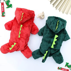 Fleece Dog Hoodie Jumpsuit – Warm Winter Pet Coat for Small Dogs & Cats