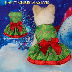 Snowflake Christmas Pet Dress 🎄 Adjustable Holiday Princess Outfit for Dogs & Cats