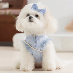 Cute Floral Lace Pet Dress Harness – Cute Spring/Summer Outfit for Small Dogs & CatsCat Dog Floral Crossbody Vest Harness - Spring/Summer Lace Dress Two-Legged Outfit for Teddy Dogs & Cats, Pet Clothes